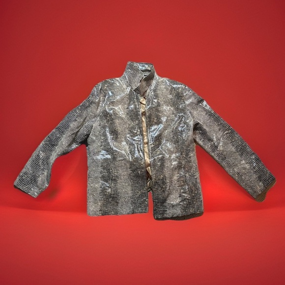 Vintage Luxury Danier Genuine Snakeskin Leather Skirt Suit Size M (Vintage XL) - Picture 3 of 8